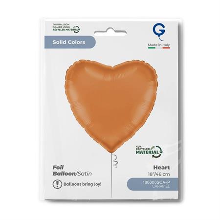 HEART 18INC CARAMEL