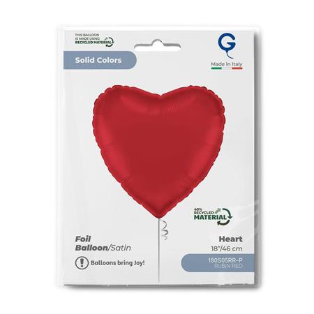 HEART 18INC RUBIN RED