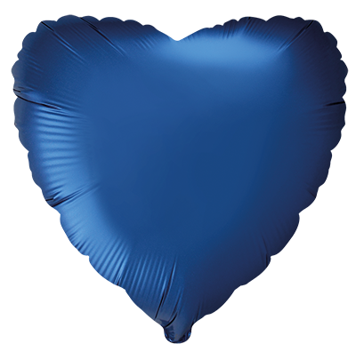 Heart - Satin Navy Blue 18''