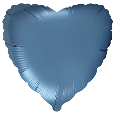 Heart - Satin Steel Blue 18''