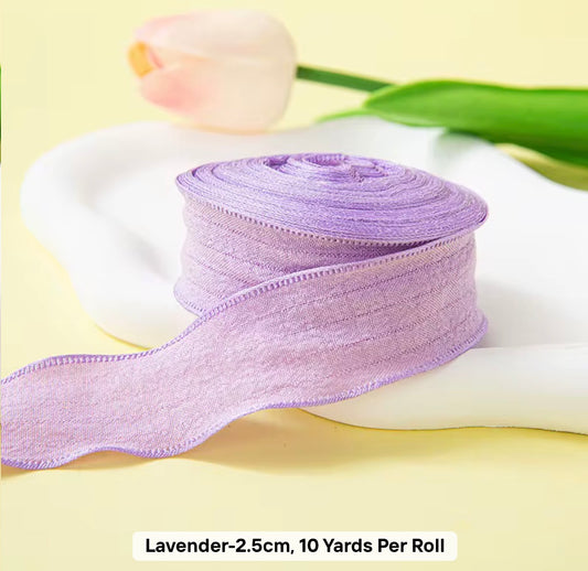 LAVENDER - Dekoratīvā viļņotā auduma lentīte 25mm x 9m